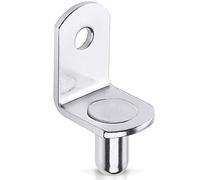 Cerpourt 40 Pcs Nickel Plated Steel 6 mm Spring Pins, L-Shaped Shelf Bracket Clips for Kitchen & Bookcase Shelf Cabinet Furniture Closet