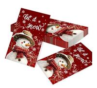 40 PCS Snowman Guest Napkins Christmas Disposable Paper Napkins Snowflake Xmas Tree Decorative Winter Cocktail Guest Towel for Party Table Dinner Bathroom
