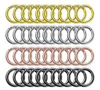 40 Pcs Spring O Rings Round Metal Spring Zinc Alloy Gate O Ring Round Carabiner Clip Key for Handbag Keychain Craft DIY Keys, 27mm