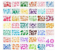 40 PCS Stencils for Kids, Stencils for Painting Crafts Reusable Washable Journal Stencil Primary Shape Template for Paper Scrapbooks Drawing