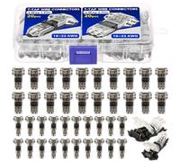 40 Pcs T Tap Wire Connector 1 Pin and 2 Pin 3 Way 16-20 AWG Low Voltage Waterproof Electrical Connector with Storage Case