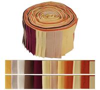 40 Pcs Thanksgiving Jelly Roll Fabric Strips, 12 Colors Fall Cotton Quilting Fabric, 6.5cm×100cm Precut Patchwork Strips, Autumn Themed for DIY Quilting, Sewing & Crafts