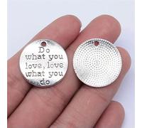 40 Pcs Tibet Silver Do What You Love, Love What You Do 24X24MM D15520