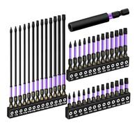 40 Pcs Torx Screwdriver Star Bit, 1"/2"/6" Long Star Magnetic Screwdriver Bits Set, 1/4" Hex Shank S2 Steel Tamper Proof Torx Bit with 2.3" Magnetic Extension Bit Holder and Storage Box