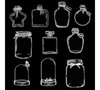 40 Pcs Transparent Bookmark, Clear Dried Flower Bookmark Personalised Glass Bottle Wish Bottle Stickers Handmade Large Size Book Marks Craft Making Kit for Reader Book Bottles on Teachers' Day