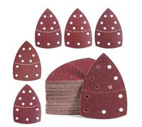 40 PCS Triangle Sanding Pads, Mouse Sander Pads, Hook and Loop Detail Palm Sander Sanding Sheets Sand Paper, 11-Holes Electric Sander Sandpaper Assorted 40/60/80/120/180Grits