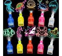 40 PCS Under the Sea Party Favours Goodie Bag Fillers - Kids LED Light Up Finger Lights Toys, Glow in The Dark Rave Accessories for Boys Girls Birthday Halloween Party Supplies
