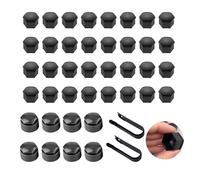40 Pcs Universal Wheel Nut Covers - 17mm Black Hexagonal Nylon Wheel Nut Caps for Cars with Removal Tool, 32 Standard and 8 locking Wheel Bolt Covers, Anti-Theft, Corrosion Resistant, Easy to Install