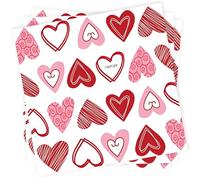 40 Pcs Valentines Napkins, Valentines Table Decorations, 33 X 33cm Red Love Heart Napkin, Valentines Day Decorations Paper Napkins for Valentines Day Wedding Party Supplies
