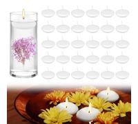 40 pcs White Water Floating Candles, 3.8 cm Small Candles 1 Hour Floating Candles for Water, Paraffin Wax Candles Floating, Smokeless Unscented Floating Candle for SPA, Dinner, Wedding (White)