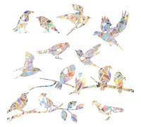 40 PCS Window Decals to Prevent Bird Strikes Spring Prism Window Stickers Rainbow Suncatcher Stickers Hummingbird Style Anti-Collision Bird Clings No Glue Required for Glass