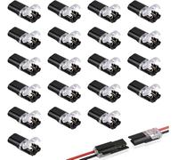 40 Pcs Wire Connectors, 2 Pin 18-22AWG Dual Wire Plug-in Connector Crimp Terminal with Locking Buckle Waterproof Automotive Electrical Cable Terminal for Car Truck LED Lights Ceiling Fans Switches