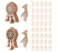 40 Pcs Wooden DIY Dream Catchers Kits, Mini Decorative Hanging Wall Ornaments Dream Catcher Craft for Home Girls Bedroom Decorations