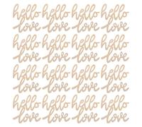40 Pcs Wooden Love Ornaments Heart Shaped Hollow Letter Decor