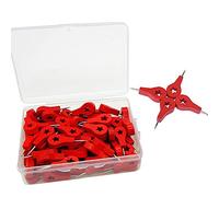 40 PCS Wooden Push Pins Wood Thumb Tacks in Red Star/Arrow Design for World Map Bulletin Boards Craft Projects
