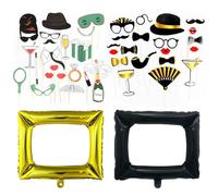 40 Photo Props And 2 Inflatable Photo Frame Props, Party Decoration Supplies, Funny Props, And Creative And Fun Props.