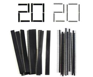 40 Piece 2.54mm Pin Headers PCB Board 40 Pin Male and Female Header Connector Kit for Arduino Prototype Shield,20pcs Male Header, 20pcs Female Header