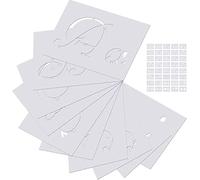 40-Piece 80-Design Letter Stencils for Wood Art & Craft - Reusable Plastic Alphabet Stencils with Calligraphy Font Upper & Lowercase Letters, Numbers & Signs