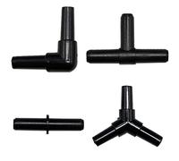 40 Piece Aquarium Airline Tubing Connectors Black Plastic Inline Valve