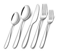 40 Piece Flatware Set for 8 Stainless Steel Silverware Set, Kitchen Cutlery Set Includes Spoon Fork Knife for Home Dishwasher Safe