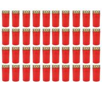40 Piece Grave Candle No. 3 with Lid Red Grave Light Oil Light Lantern Candles