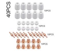 40-Piece Plasma Cutter Consumables Kit for, JG-40 & WSD-LG40 Torches - Electrode, Nozzle, Extended Shroud, Shield Cup, Copper Tips, 50A Ra