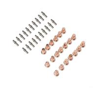 40-Piece Plasma Cutter Tips and Electrodes Kit: 1.0mm & 1.1mm Nozzles + Electrode 52582 for IPT-60, PT60, IPT-40, and PT40 Plasma Torches