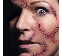 40 Piece Temporary Tattoos, Halloween Zombie Scars Tattoos Stickers with Fake Scab Blood Special Fx Costume Makeup Supports