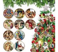 40 Piece Vintage Nativity Scene Ornament Set - Retro Christian Decor for Christmas Tree - Religious Decorations Gift