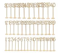 40-Piece Wooden Table Number Set With Stable Base - Perfect For Weddings And Events - Large, Clear Numbers - 3.1 X 3.1 X 13.8 Inches