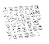 40 Pieces 3D Car Sticker Emblem Custom Letters Set 3D Chrome Sticker for Car 26 Letters 10 Numbers 4 Silver Symbols DIY Decoration