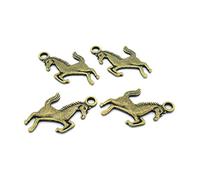 40 Pieces Antique Bronze Tone Jewelry Charms E8NT1R Running Horse Craft Art Making Crafting Beading