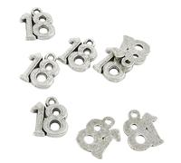 40 Pieces Antique Silver Tone Jewellery Charms Crafts Arts Making Beading I1PQ5C Number Numeral 18 Tag