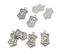 40 Pieces Antique Silver Tone Jewellery Charms Crafts Arts Making Beading P2DE7O Police Department Badge
