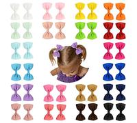 40 Pieces Baby Girls Hair Bows Clips, Solid Color Cute Bows Hairpin Hair Barrettes Accessory for Baby Girls Toddler Girls Little Girls Infants Kids Children