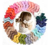 40 Pieces Girls Hair Bows Linen Fabric Bows Alligator Clips Hair Accessories for Little Girls Toddlers Kids and Teens