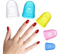 40 Pieces Guitar Fingertip Protectors Silicone Finger Guards Anti-Slip Finger Protection Covers Caps for Stringed Instruments Guitar Mandolin Bass Counting Sewing, 5 Sizes (Mixed Colors)