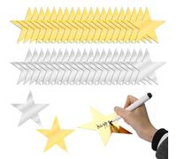40 Pieces Large Silver Gold Card Stars 6 Inch Silver Gold Star Cutouts Double Printed Star Paper Glitter Star Cutouts Paper Star Confetti Cutouts for Wedding Party Christmas Classroom Supplies