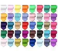 40 Pieces Men's Solid Ties Pure Color Ties Set Classic Men Formal Business Necktie Ties for Formal and Casual Occasions, Assorted Colors, Colorful, One size