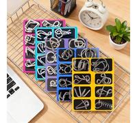 40 Pieces Metal Brain Teaser Puzzles Ring, Brain Teasers Puzzles For Children, Met-al Pu-zzles, 3D Interlocking Metal Wire Game, For Kids Teens Adults Challenge Home Office School Favors