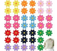 40 Pieces Mixed Color Daisy Flower Applique Patches Iron On Sewing On Flower Patches for Embroidery Repair DIY Crafts T-Shirt Pants Bags Hat Jeans