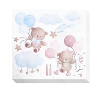 40 Pieces of Bear Napkins, Cartoon Square Tissues, Restaurant Supplies, Birthday Party Decorations.