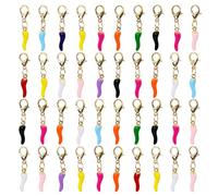 40 Pieces of Chili Keychain Pendants, Mixed Color Combinations, Lobster Buckle Connection Design, DIY Jewelry Materials, Multi-Purpose Bags and Shoe Accessories.