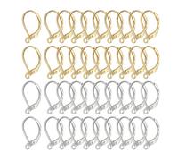 40 Pieces of French Earrings, 925 Silver-Plated Earrings, French Earring Hooks, Loops for Hanging Earrings, Lever Buckle Ear Hooks (15 * 10mm)
