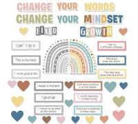 40 Pieces of Growth Mindset Posters - Positive Affirmations Wall Decor Inspirational Posters for Boho Decor are Suitable for Home and School Classroom Decoration.