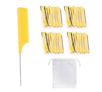 40 Pieces Of Hair Curling Irons, 1 Piece Of Yellow Comb, 1 Piece Of Storage Bag, Curling Iron, Curling Iron Hair Fluffy Curling Comb, Perming Roller, Giant Flexible Rod