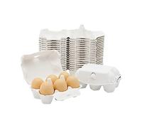40 Pieces Paper Egg Cartons for Chicken Eggs Pulp Fiber Holder Bulk Holds 6 Count Farm Market Travel