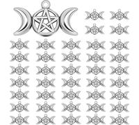 40 Pieces Pentagram Moon Pendants Triple Moon Goddess Charm Moon Star Charms Vintage Style Accessories For Diy Necklace And Diy Crafts Jewelry Decorations Durable