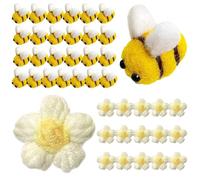 40 Pieces Pom Pom Accessories, Bee Decorations, Crochet Flowers, Felt Flowers, Felt Decorations, Bee Decorations, Bee Party Decorations, Felt Bees