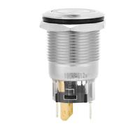 40 Pieces Self Locking Push Button Switch with Red Integrated Light and Plated Brass Flat Ring Head - 1NO 1NC Configuration with Metal Body for Stable Contact Performance - 40 (Green)